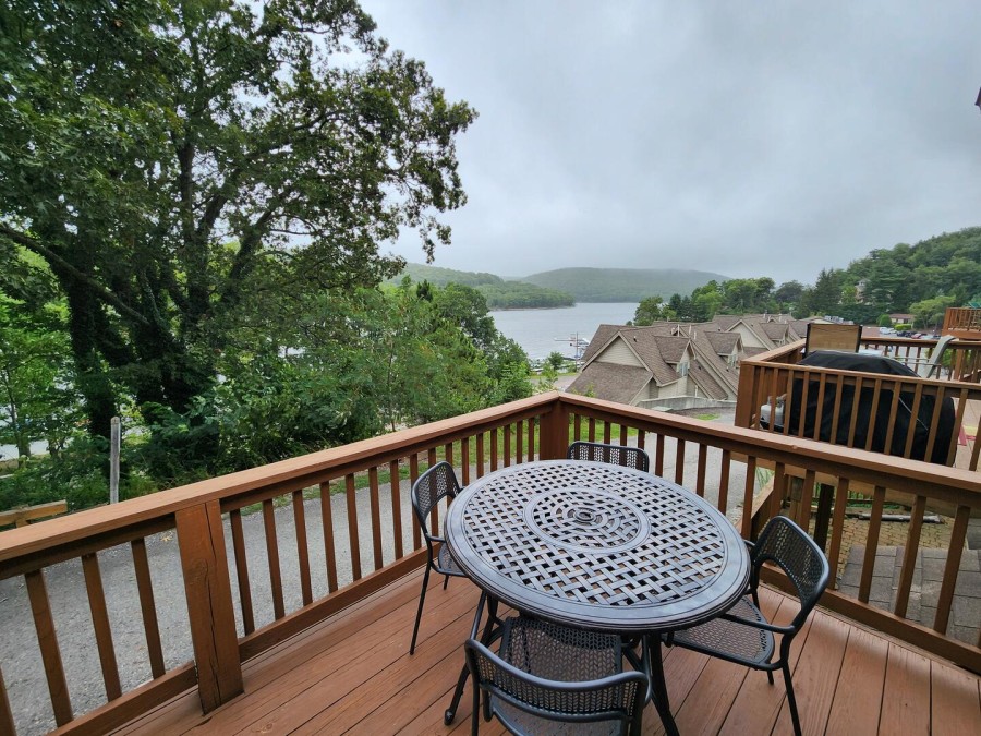 Back deck takes in lake views